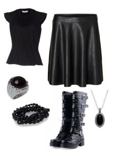 PU skirt outfit